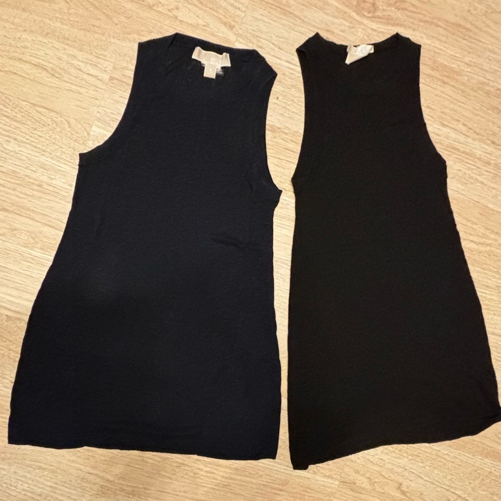 Michael Kors Ribbed Linen Viscose Tank Top Size S - Set of Two